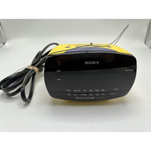 Sony Yellow Dream Machine ICF-C111 Tested & Working - Picture 1 of 6